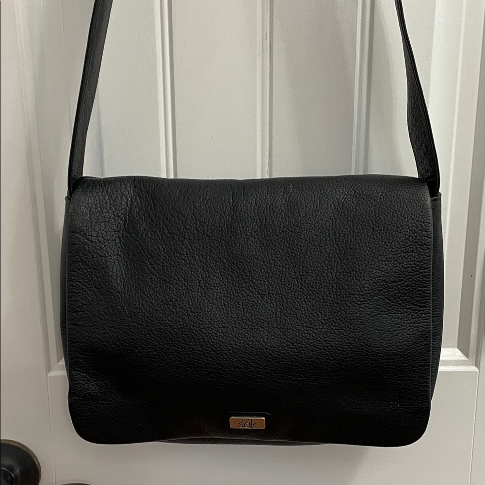 🌺THE SAK Black Leather Crossbody Messenger Bag